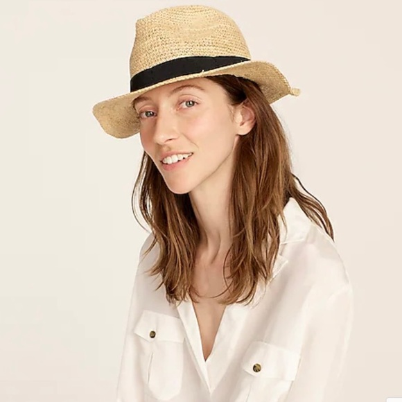 J crew packable straw hat!
